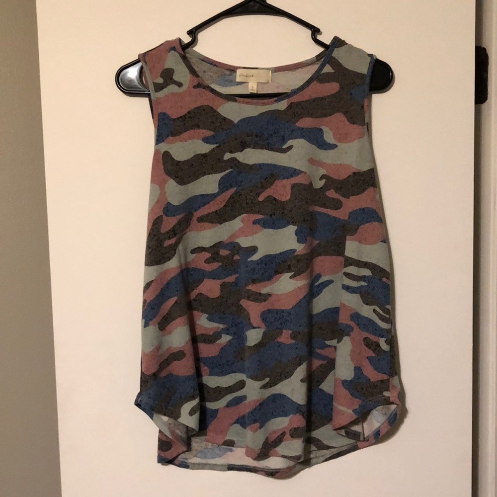 Pink camo muscle tank